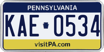 PA license plate KAE0534