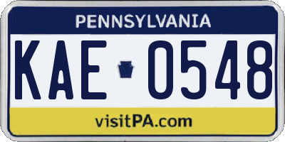 PA license plate KAE0548