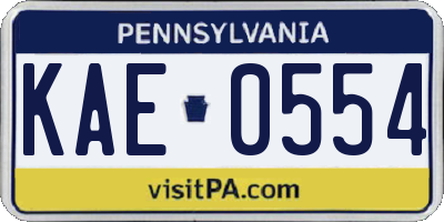 PA license plate KAE0554