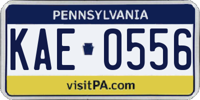 PA license plate KAE0556