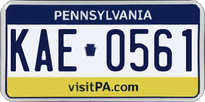 PA license plate KAE0561