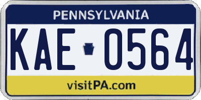 PA license plate KAE0564