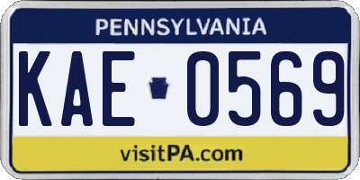 PA license plate KAE0569