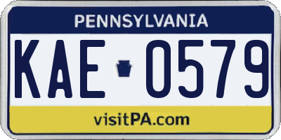 PA license plate KAE0579