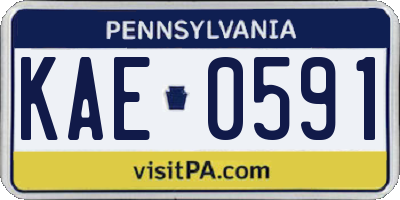 PA license plate KAE0591