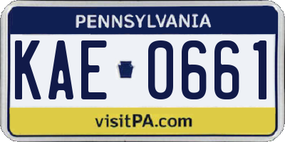 PA license plate KAE0661