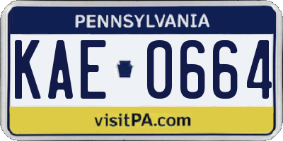 PA license plate KAE0664