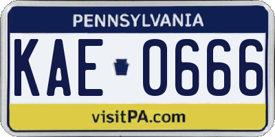 PA license plate KAE0666