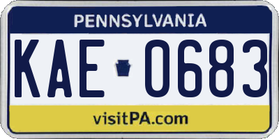PA license plate KAE0683