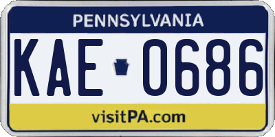 PA license plate KAE0686