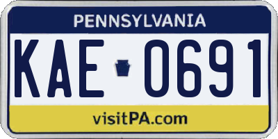 PA license plate KAE0691