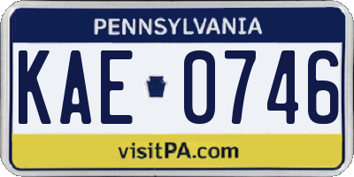 PA license plate KAE0746