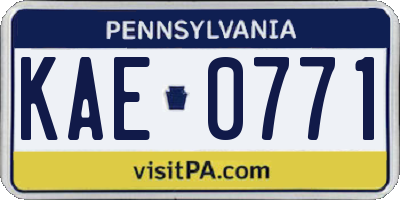 PA license plate KAE0771