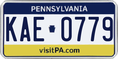 PA license plate KAE0779