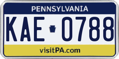 PA license plate KAE0788