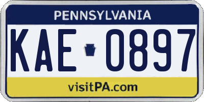 PA license plate KAE0897