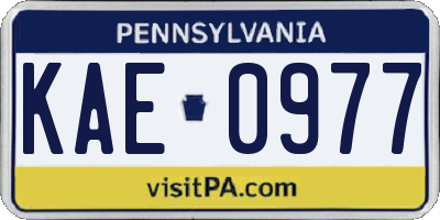 PA license plate KAE0977