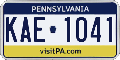 PA license plate KAE1041