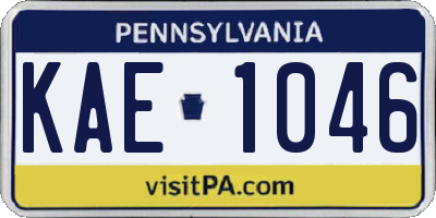 PA license plate KAE1046