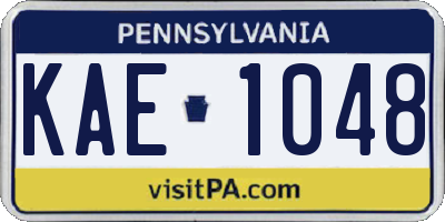 PA license plate KAE1048