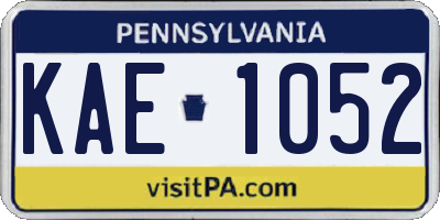 PA license plate KAE1052