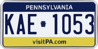 PA license plate KAE1053