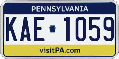 PA license plate KAE1059