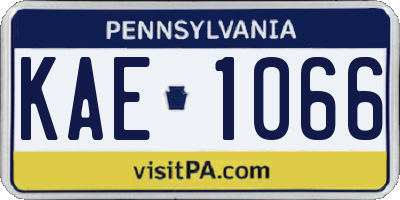 PA license plate KAE1066