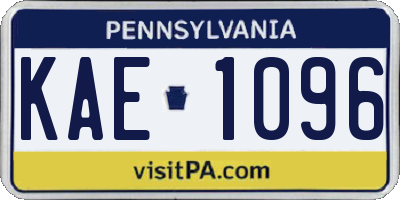 PA license plate KAE1096