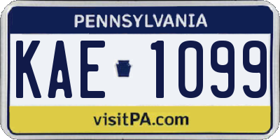 PA license plate KAE1099