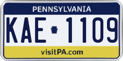 PA license plate KAE1109