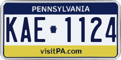 PA license plate KAE1124