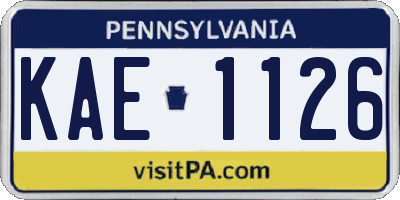 PA license plate KAE1126