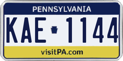 PA license plate KAE1144