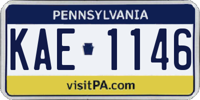 PA license plate KAE1146