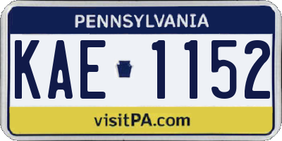 PA license plate KAE1152