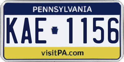 PA license plate KAE1156