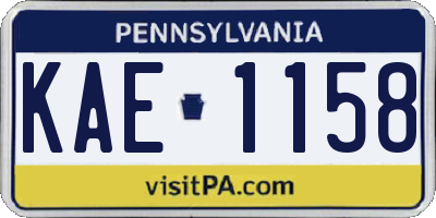 PA license plate KAE1158