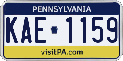 PA license plate KAE1159