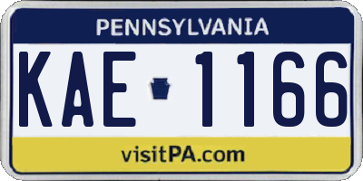PA license plate KAE1166