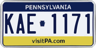 PA license plate KAE1171