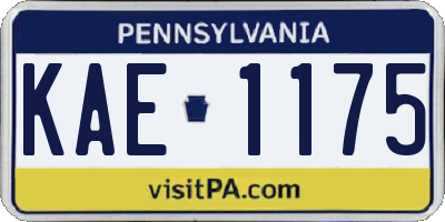 PA license plate KAE1175