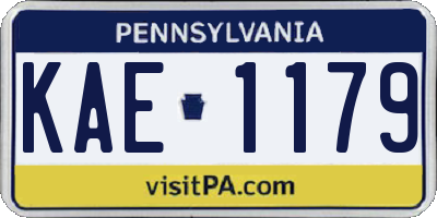 PA license plate KAE1179