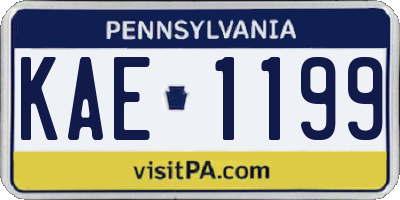 PA license plate KAE1199