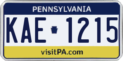 PA license plate KAE1215