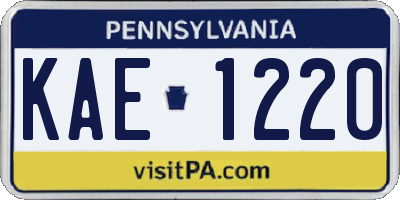 PA license plate KAE1220