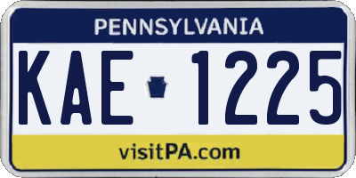 PA license plate KAE1225