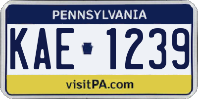 PA license plate KAE1239