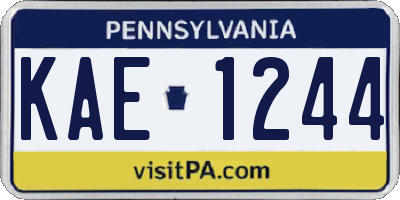 PA license plate KAE1244