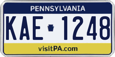 PA license plate KAE1248
